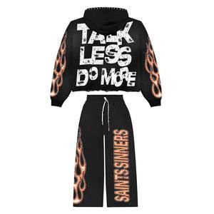 Conjunto Deportivo Duradero 100% Algodón, Ropa Deportiva para Gimnasio y Jogging, Traje Deportivo Unisex de Moda, Ropa Casual Urbana, Sudadera con Capucha y Pantalones Jogger de Color Liso, Tendencia - Product Image 3