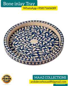 Plateau en nacre hexagonal en bois en gros Fait à la main Plateaux de service élégants pour aliments Taille personnalisée Décoration intérieure Bestseller - Product Image 3