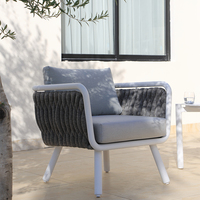 OSMEN Volta Chaise en corde de coton tissée en aluminium Chaise de canapé simple pour terrasse extérieure