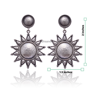 Nueva llegada 2024 diseñador Jhumkas pendientes plateado tipo Sol patrón pendientes joyería Foor mujer para boda fiesta desgaste - Product Image 2