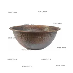 Designer Round Shape Pedicure Bowl Hammered Customized Size Brass Manicure Bowl For Wholesale Supplier
