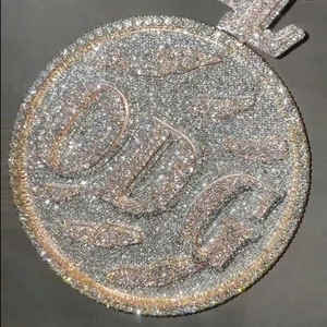 Hip Hop VVS Moissanite Pendant with 3D Logo 925 Sterling Silver Passes Diamond Tester Customizable Iced Moissanite Pendant <b>Charm</b> - Product Image 1