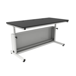 VersaDesk Deluxe Convertible Contemporary Design Office <b>Desk</b> Black Surface White Frame Height Adjustable Extendable <b>Desk</b> - Product Image 5