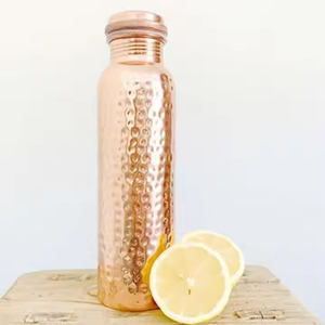 100% High Quality Pure Copper Hammered Water <b>Bottle</b> <b>Sport</b> Style Seamless and Joint Less by crescent crafts - Product Image 4