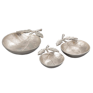 Plateau décoratif en nickel design pomme plateau de service en aluminium coulé avec conception de coupe de pomme pour outils de salade matériau métallique - Product Image 1