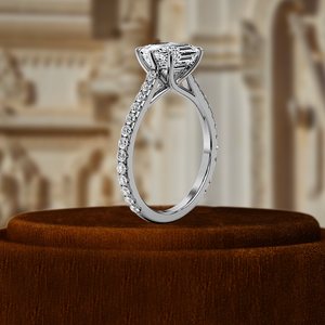 Anillo de Compromiso con Diamante Cultivado en Laboratorio de 1 Quilate, Corte Asscher, Anillo de Aniversario, Certificado IGI, Oro Blanco de 14 Quilates, el Mejor Regalo para Ella en su Día Especial - Product Image 6