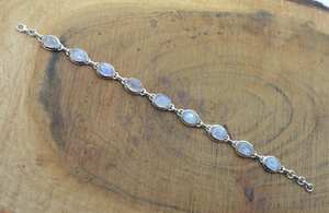 Rainbow Moonstone 925 Sterling Silver Adjustable <b>Bracelet</b> Natural White Moonstone Oval Gemstone Jewelry Gifts Women - Product Image 6
