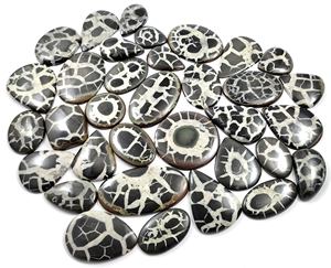 Cabujón de Septaria Negra Natural Pulido a Mano, Piedra Preciosa Suelta al por Mayor para Joyería con Alambre - Product Image 2