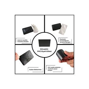 10 pezzi cancellabile etichette lavagna Set di 10 A8 PVC etichette nere con angoli ovali
