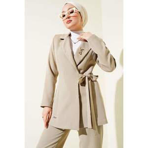 Ensemble 2 pièces avec nœud sur le côté, beige - Product Image 4