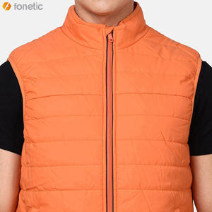 Venta al por mayor personalizado servicio OME nuevo diseño hombres acolchado chaleco en naranja largo media manga cuello alto revestimiento fino - Product Image 5
