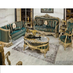 Muebles de Salón Real europeo de lujo DST Exports Tapicería de tela de la mejor calidad Juegos de sofás de salón Precio de venta en línea - Product Image 5