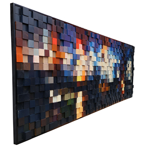 ศิลปะสมัยใหม่สุดหรูศิลปะติดผนังไม้3D โมเสคเนื้อแข็งแผงทำด้วยมือสีเขียวยังคงมีชีวิตวันเกิดงานแต่งงานห้องนั่งเล่นปรับแต่งได้ - Product Image 2