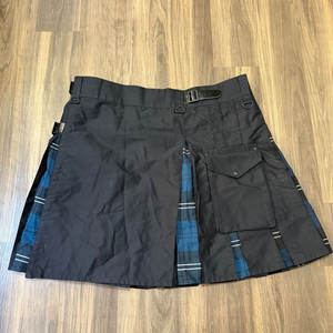Kilt utilitaire hybride pour homme écossais, en coton noir avec plis en tartan bleu Ramsay – Meilleure vente - Product Image 3