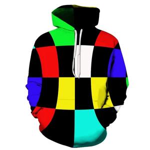Nuevo bloque de color patrón geométrico Sudadera con capucha hombres señoras niños 3D impresión Casual moda calle sudaderas ropa ligera - Product Image 1