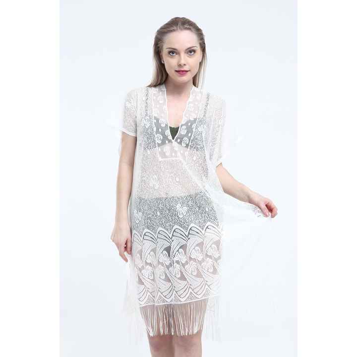 Pareo in pizzo semplice da donna