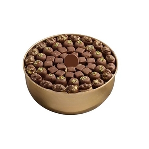 Tazón de metal redondo chapado en oro Premium con diseño martillado Técnica personalizable para regalar chocolate en fiestas - Product Image 5