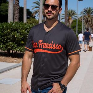 Maillot de baseball imprimé à col en V sans manches, respirant, en polyester anti-humidité, fermeture boutonnée intégrale, qualité supérieure - Product Image 3