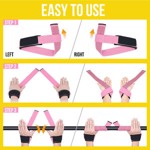 Hot Sale Custom Logo Pink Neoprene <b>Wrist</b> Strap Adjustable Strong Gymnastic Fitness <b>Weight</b> Lifting Training Equipment Heavy Duty - Product Image 4