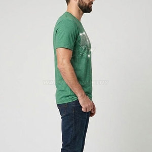 T-shirts en strass pour hommes, confortables, en mélange de coton, design élégant et brillant, idéal pour la mode décontractée - Product Image 5