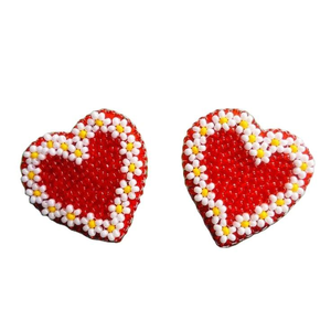 Dernier artisanat unique broderie perlée Multi coeur balancent goutte boucle d'oreille élégant élégant et choix de fantaisie - Product Image 3