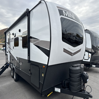 Vente flash Mini caravanes légères 22,31 pieds Tout-terrain Caravane RV Van Caravane de voyage avec lit double et cuisine