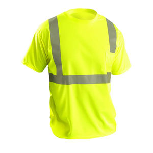 Oem Hi-vis <b>Reflective</b> Security O Neck Shirt Men's High Visibility Short Sleeve <b>Reflective</b> <b>Safety</b> <b>Clothing</b> For Summer - Product Image 1