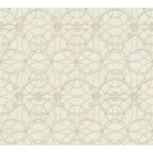 Pour Versace 4 Home Wallpaper 370493 Medusa Circles Papier Vinyle Polaire Blanc Crème pour Appartement Salle À Manger Enfants et Bureau - Product Image 1