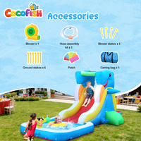 Toboggan aquatique gonflable pour enfants Cocofish - Toboggan aquatique gonflable avec jeux aquatiques, toboggan aquatique gonflable extérieur