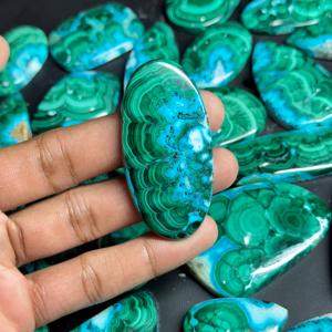 Cabujón de piedra de malaquita de crisocola Natural de grado AAA, hermosa piedra preciosa verde Chatoyant, venta al por mayor del proveedor - Product Image 3