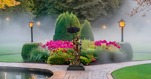 Paraguas de resina grande para amantes, pareja romántica, estatua de amor, figurita con temática musical de moda, decoración de fiesta de cumpleaños para el hogar y la Oficina, decoración artística - Product Image 4