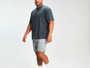 Nueva llegada 2025 ropa de calle lavado con ácido 100% algodón camiseta de gran tamaño hombro caído Luz de talla grande camiseta Vintage para hombres - Product Image 4