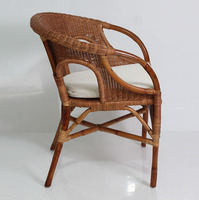 Silla de Ratán Sahara Indonesia, Silla Moderna de Ocio con Funda Extraíble para Sala de Estar, Comedor, Hotel/Villa
