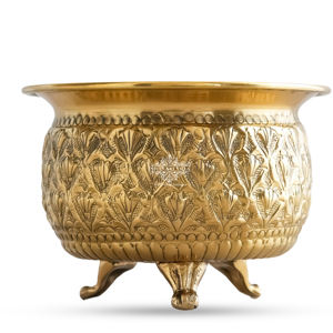 IndianArtVilla-Bol décoratif en laiton gaufré pour la maison et le restaurant-Vaisselle pour la décoration et le rangement - Product Image 1