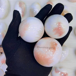 Boule de sphère de cristal de scolecite blanche et rose sphère de pierres précieuses naturelles pour la méditation de guérison et la décoration approvisionnement en vrac - Product Image 2