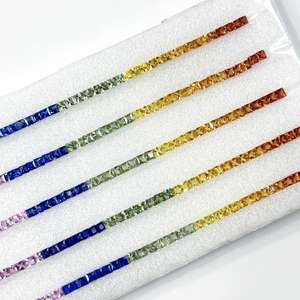 Zafiro Natural Multicolor de 2.5mm, Corte Princesa Cuadrado, Facetado, Certificado IGI, Calidad Superior, Precio al por Mayor a Granel desde India - Product Image 4