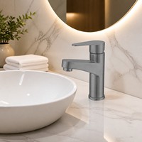 Robinet de lavabo à poignée unique avec capteur infrarouge et distributeur de savon intégré, en cuivre massif, avec cartouche céramique et affichage numérique intelligent
