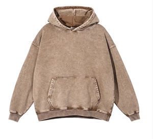 Sweat-shirt streetwear personnalisé de haute qualité 500 g/m² en molleton français, vierge, vintage, délavé à l'acide, décoloré au soleil, impression DTG pour hommes - Product Image 2