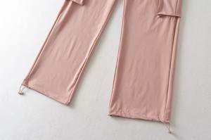 Pantalones cargo fáciles de lavar para mujer en el mejor diseño con logotipo personalizado Precio barato Material de alta calidad Pantalones cargo para mujer con bolsillos - Product Image 5