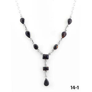 Collar de Plata de Ley Negro Hecho a Mano del Suroeste con Ónix, Perlas, Gota de Agua, Ancla y Cuentas Numéricas – Regalo Religioso Clásico y de Moda - Product Image 2