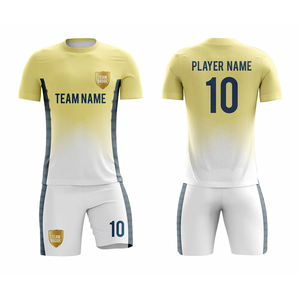 Haute Qualité Personnalisable Sports Football Jersey Football Uniforme Ensemble Vêtement Teint Technique 100% Polyester Séchage Rapide GANTS Ville - Product Image 3