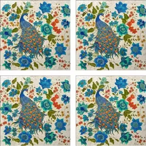 Michelin hadjis MHA038AT ศิลปะนกเซรามิกชุดกระเบื้องตกแต่งนกยูงสำหรับผนังภายนอกสำหรับห้องนั่งเล่น firebrick กลางแจ้ง - Product Image 1