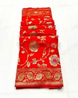 Saris en soie Georgette sur mesure, motifs floraux lumineux, écologiques, faits à la main, pour mariages, textiles de maison et créateurs de mode