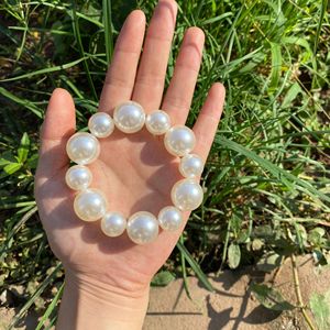 Coleteros Elásticos de Perlas, Elegantes Lazos para el Cabello con Perlas, Pulsera para Cola de Caballo, Lazos Decorativos para el Cabello, Cintas para el Cabello con Perlas Blancas - Product Image 5