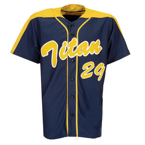 Maillots de baseball brodés personnalisés, patchs brodés à boutons, vêtements de sport imprimés en twill pour équipes, respirants - Product Image 1