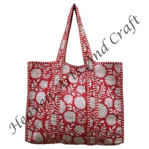 Sac fourre-tout en coton matelassé fait main marché shopping épicerie plage Baho sac à bandoulière marché usage quotidien indien sacs fourre-tout matelassés - Product Image 3