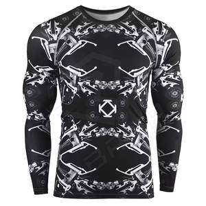 Alta calidad impreso colorido manga larga hombres MMA Rush Guard calidad superior MMA Fitness hombres Rush Guards - Product Image 5