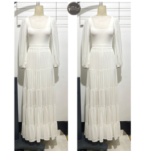 ชุดเดรสหรูหราคอลูกเรือแขนยาวเพชรจีบเจียมเนื้อเจียมตัวคุณภาพสูงขายส่งเสื้อผ้าขนาดบวกผู้หญิงออกแบบเจียมเนื้อเจียมตัว - Product Image 4