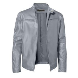 Chaqueta de invierno para hombre de estilo motorista personalizada, nueva y genuina Correa gris oculta, bolsillos con cremallera, oferta de aspecto lavado sensacional - Product Image 2
