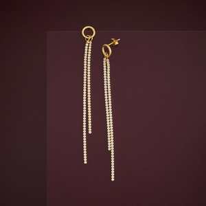 Boucles d'oreilles pendantes en argent 92,5 avec pompon et design géométrique ornées de zircon, perle et diamant pour mariage, fête ou cadeau - Product Image 5